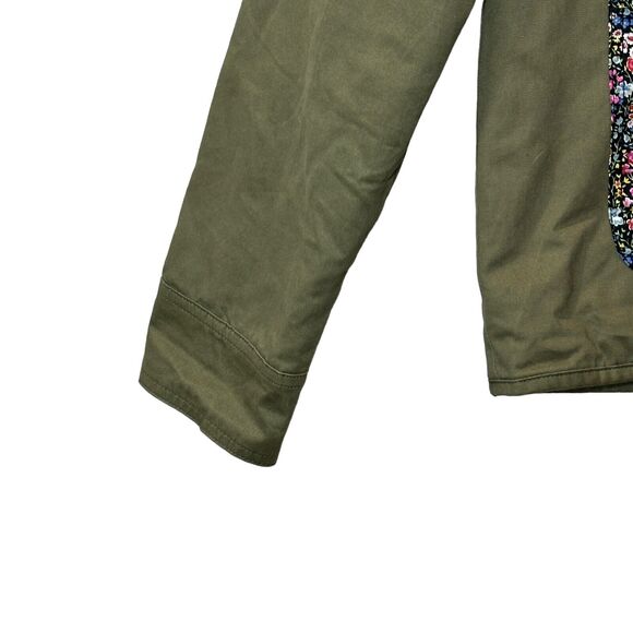 Vans X Liberty Boxy Button Up Oversized Brush Cotton Jacket Green Women's Medium - Picture 8 of 11